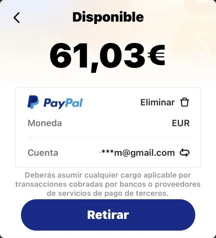 Окно вывода в кабинете TEMU: доступно 61,03€, способ вывода PayPal, валюта EUR